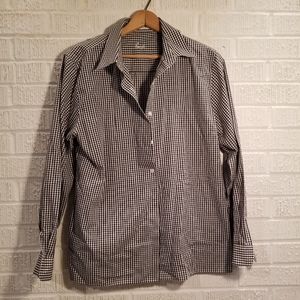3 for 20 Foxcroft black white plaid button down 14